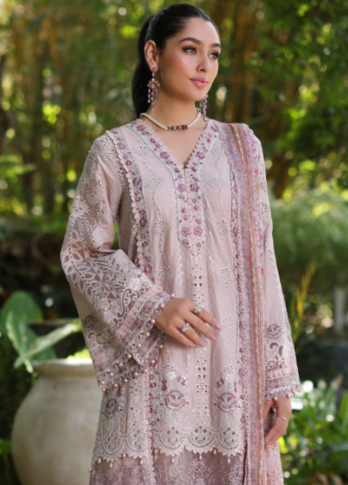 Noor By Saadia Asad Luxury Chikankari Lawn 2024 | NSA24C D-3A