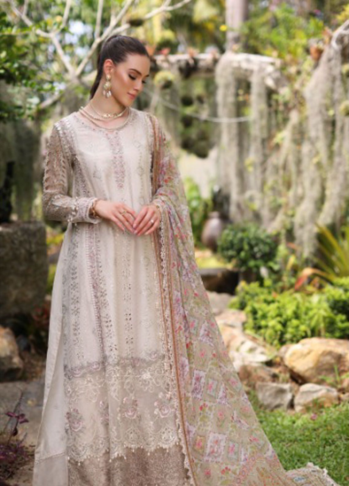 Noor By Saadia Asad Luxury Chikankari Lawn 2024 | NSA24C D-3B