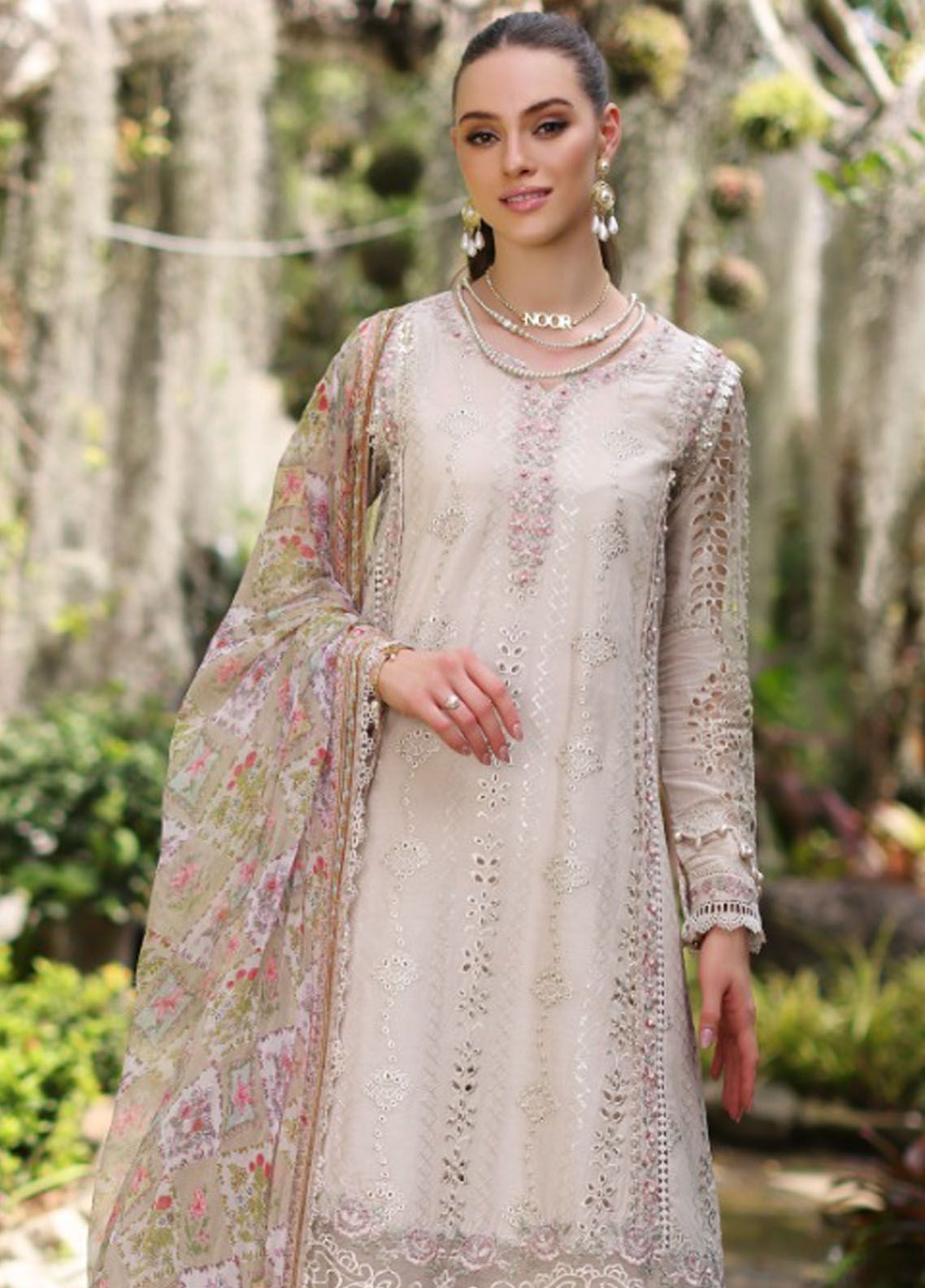 Noor By Saadia Asad Luxury Chikankari Lawn 2024 | NSA24C D-3B