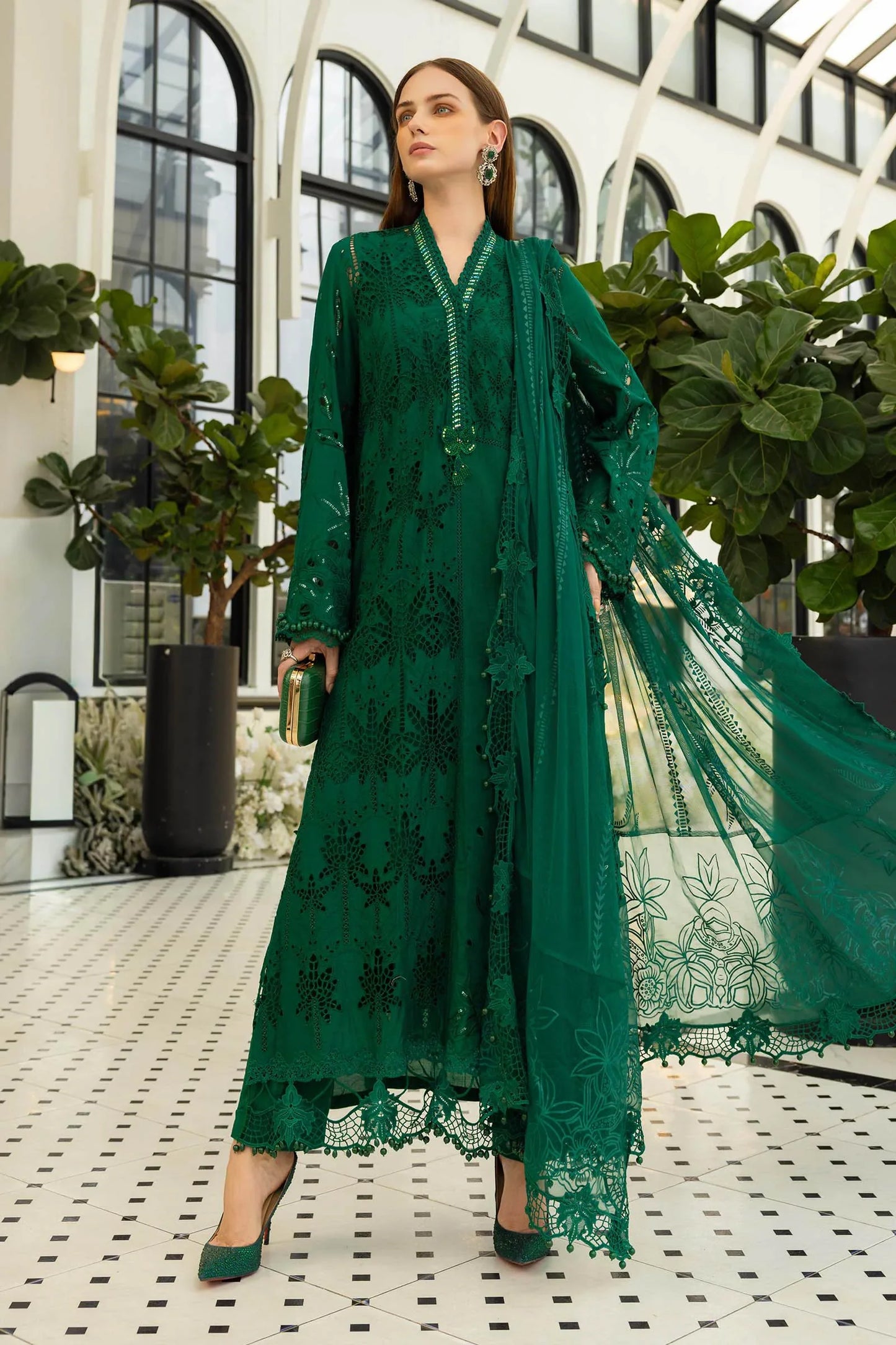MARIA B LUXURY LAWN EID EDIT UNSTITCHED'26 - D4 (Emerald Green)