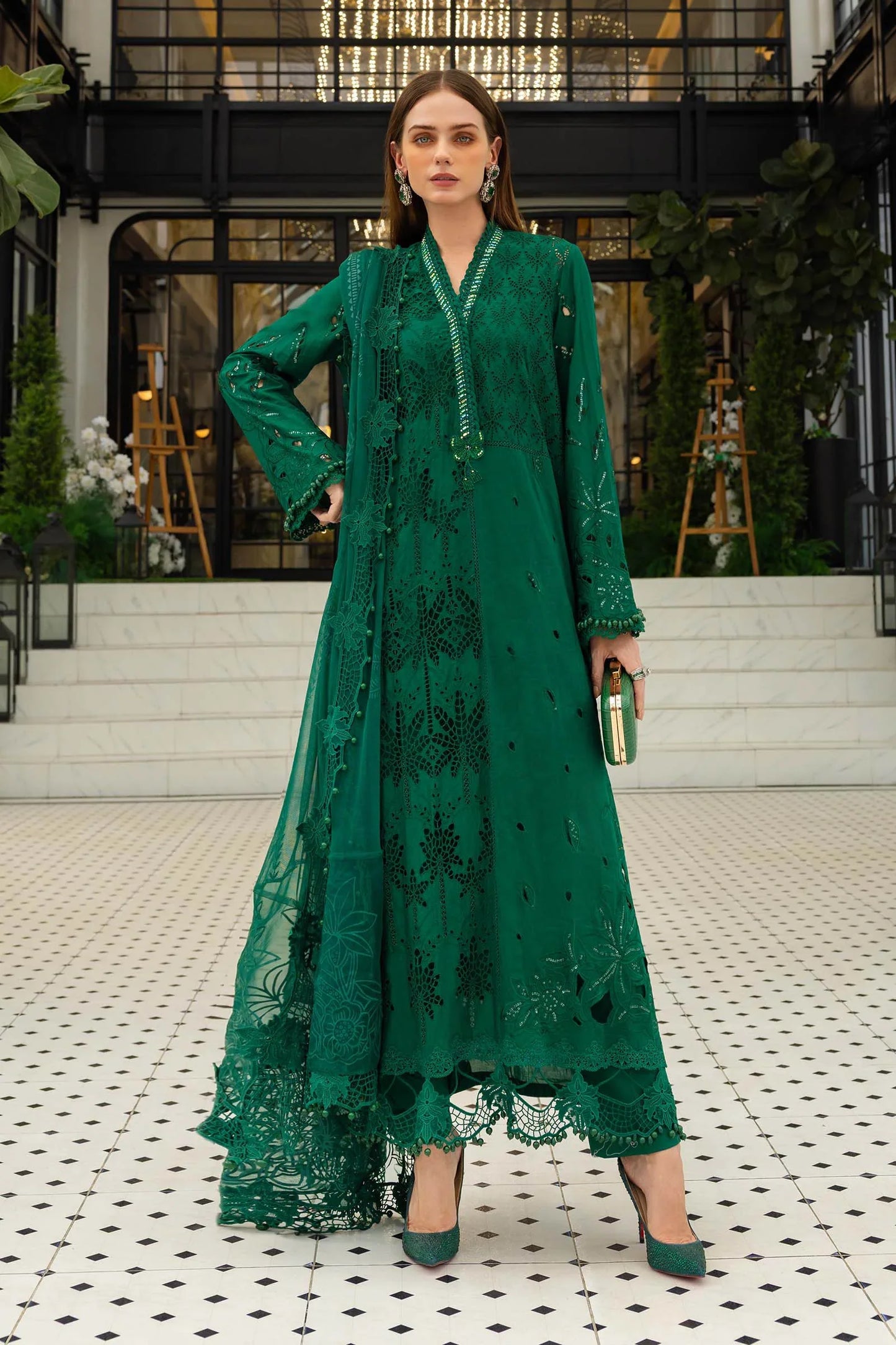 MARIA B LUXURY LAWN EID EDIT UNSTITCHED'26 - D4 (Emerald Green)