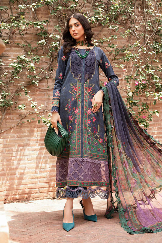 Maria.B. M.Print Collection 2024 – 3 Piece Unstitched Printed Suit | MPT-2206-B