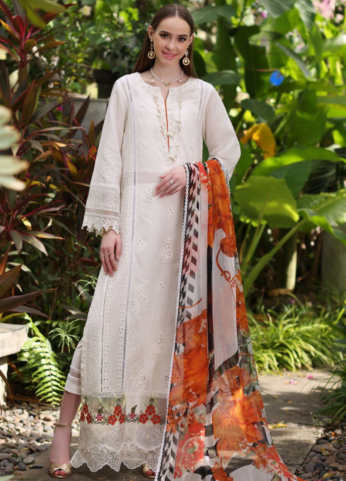 Noor By Saadia Asad Luxury Chikankari Lawn 2024 | NSA24C D-6B