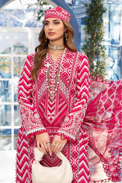 Maria B M.Print Collection 2024 – 3 Piece Unstitched Printed Suit | MPT-2208-A