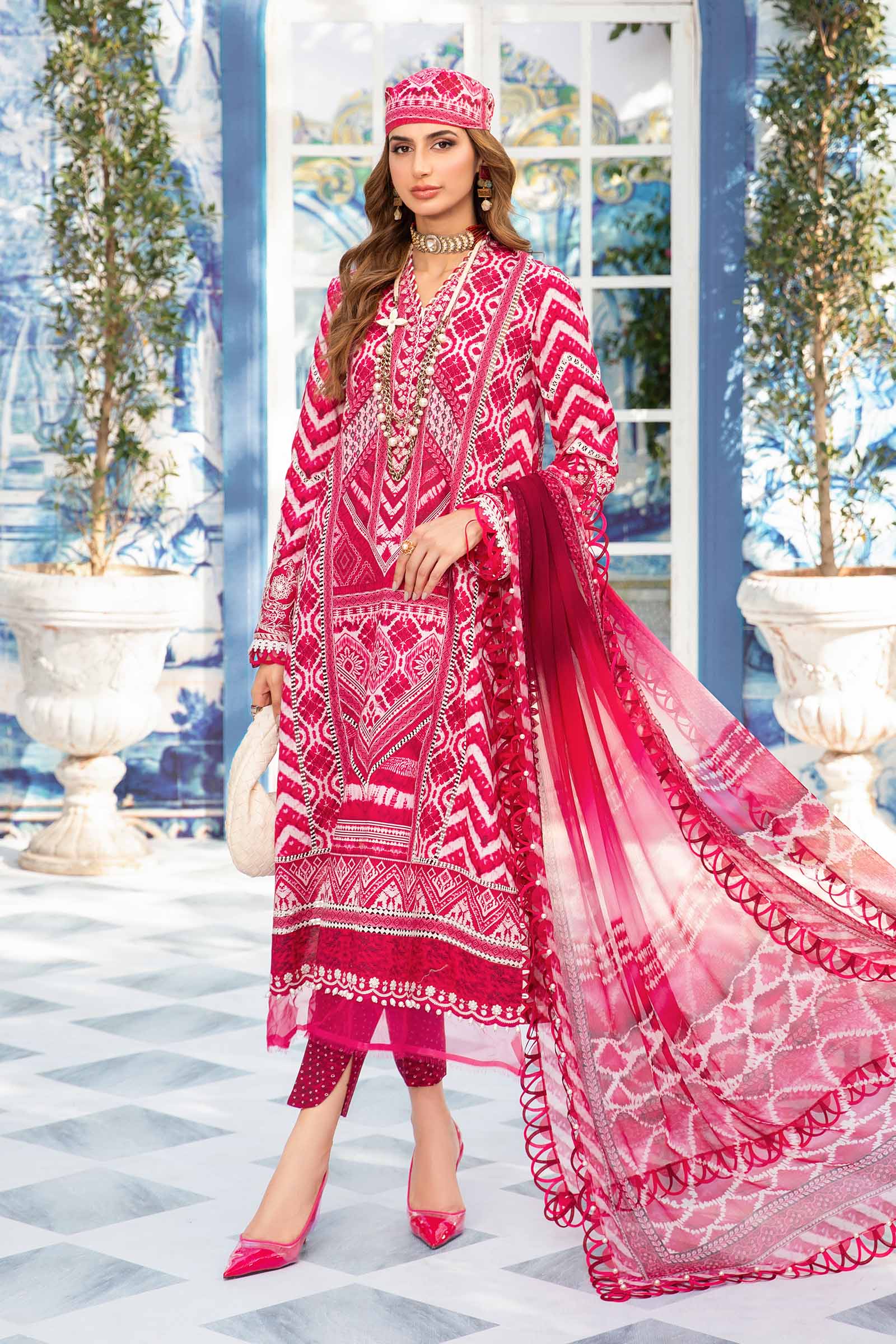 Maria.B. M.Print Collection 2024 – 3 Piece Unstitched Printed Suit | MPT-2208-A