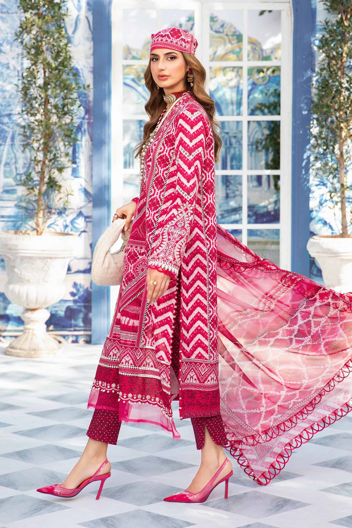 Maria B M.Print Collection 2024 – 3 Piece Unstitched Printed Suit | MPT-2208-A