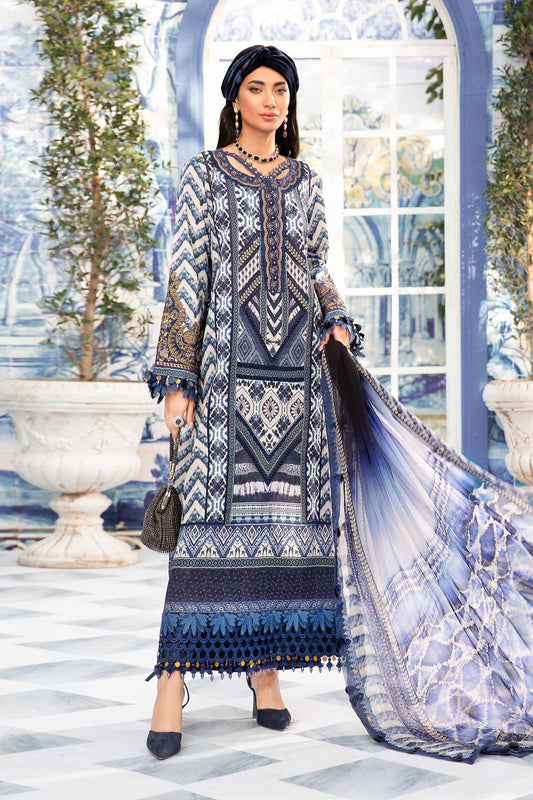 Maria.B. M.Print Collection 2024 – 3 Piece Unstitched Printed Suit | MPT-2208-B