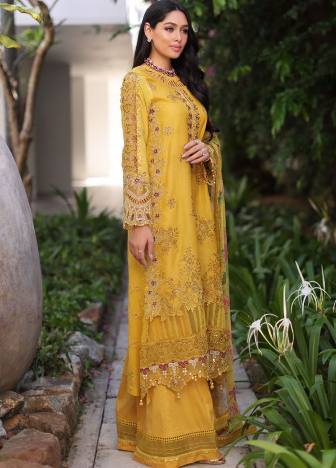 Noor By Saadia Asad Luxury Chikankari Lawn 2024 | NSA24C D-8B