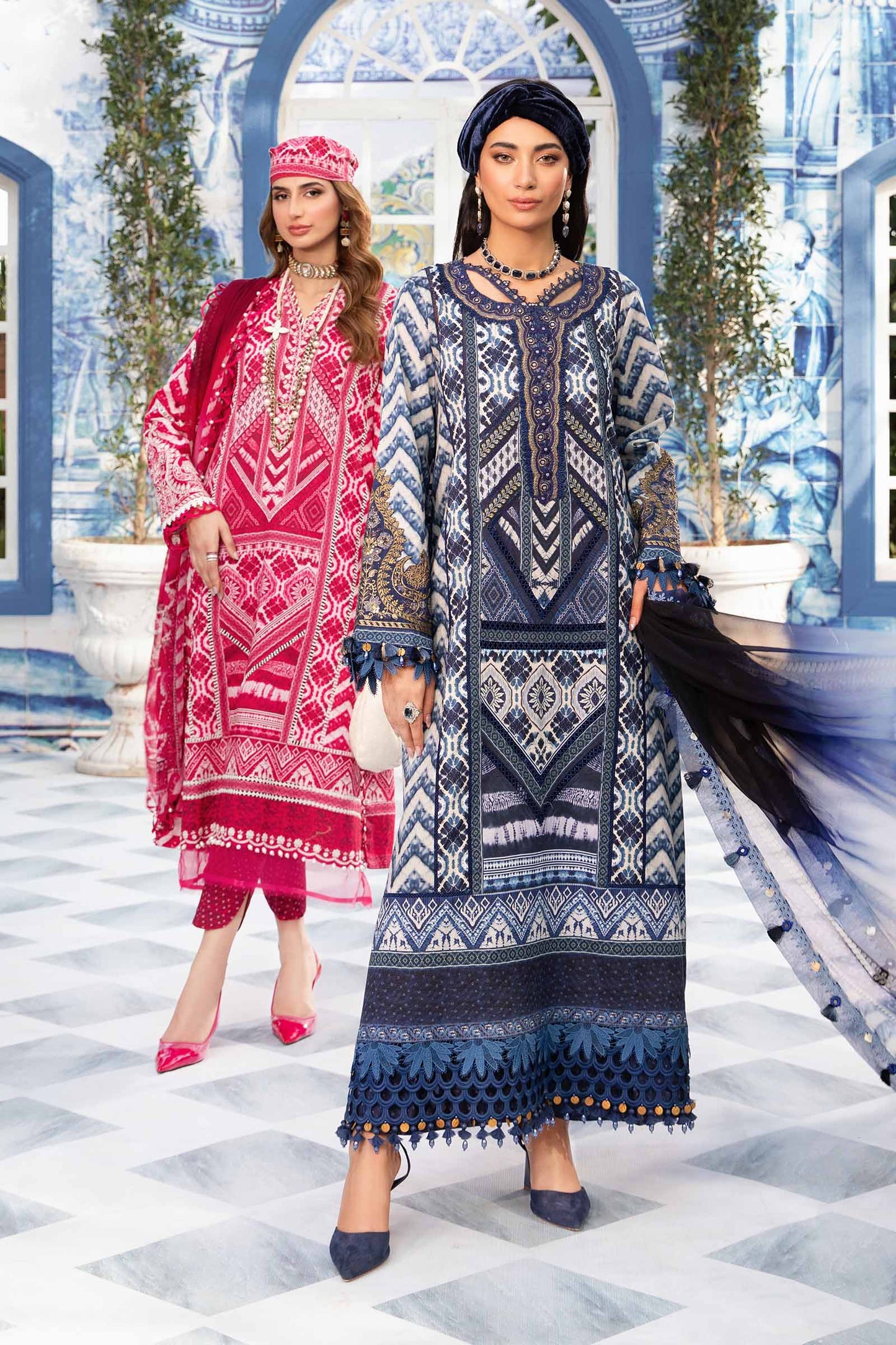 Maria B M.Print Collection 2024 – 3 Piece Unstitched Printed Suit | MPT-2208-A