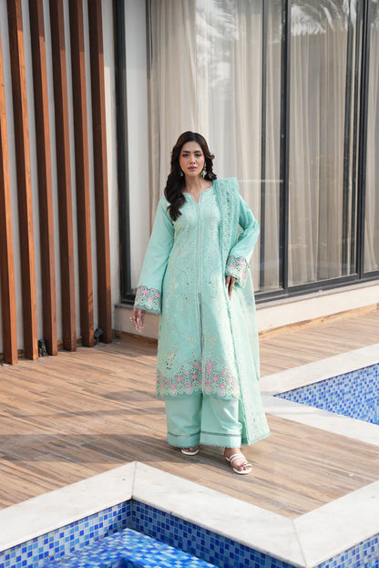 AYLIN LUXURY LAWN UNSTITCHED'26 | Mint Blossom