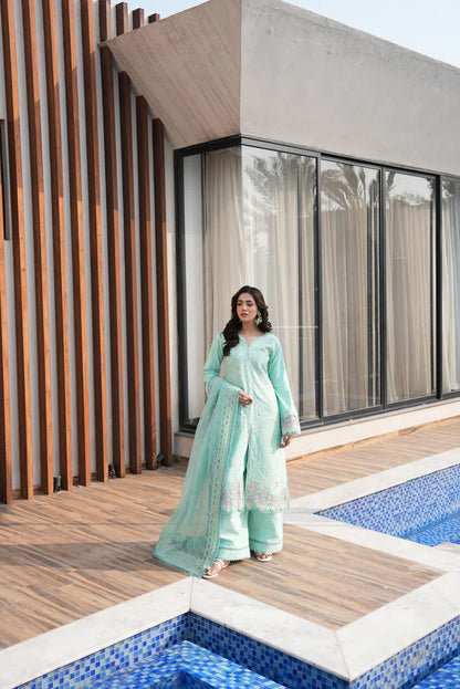 AYLIN LUXURY LAWN UNSTITCHED'26 | Mint Blossom