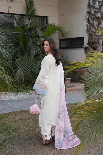 AYLIN LUXURY LAWN UNSTITCHED'26 | Ivory Rose