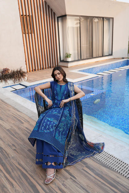AYLIN LUXURY LAWN UNSTITCHED'26 | Midnight Iris
