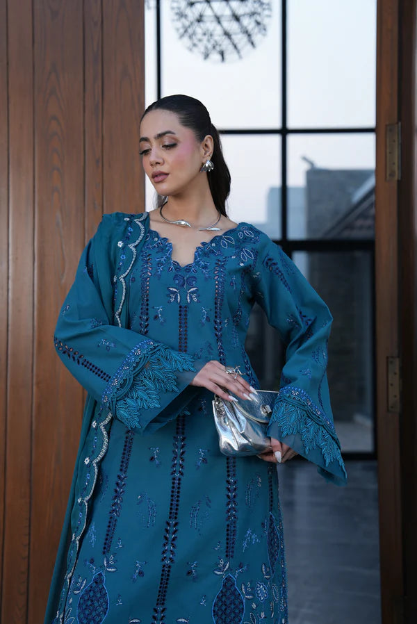 AYLIN LUXURY LAWN UNSTITCHED'26 | Teal Lotus