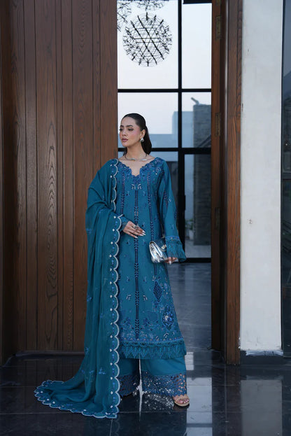 AYLIN LUXURY LAWN UNSTITCHED'26 | Teal Lotus