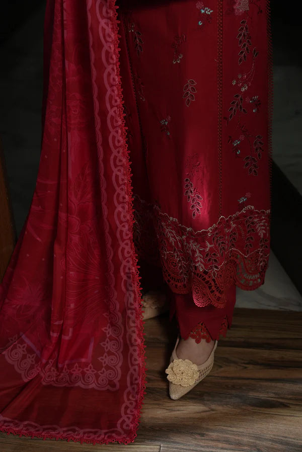 AYLIN LUXURY LAWN UNSTITCHED'26 | Crimson Charm