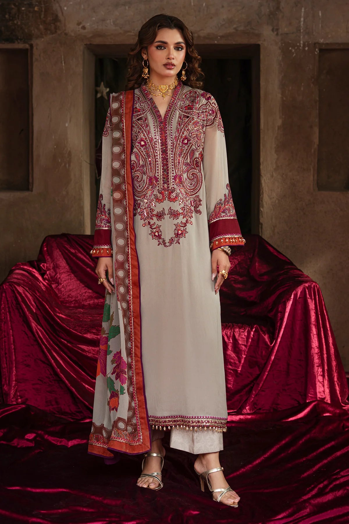 CHARIZMA VASAL LUXURY CHIFFON UNSTITCHED'26| VSL6-01