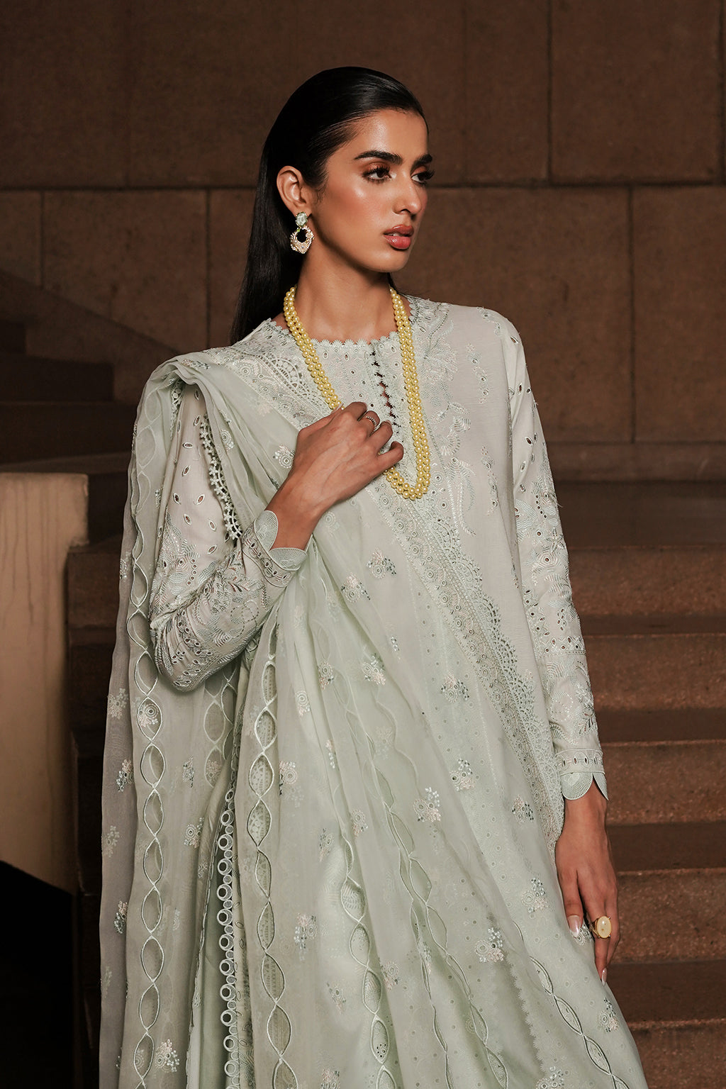 Afrozeh Chikankari Lawn Collection 2024 – Celadon