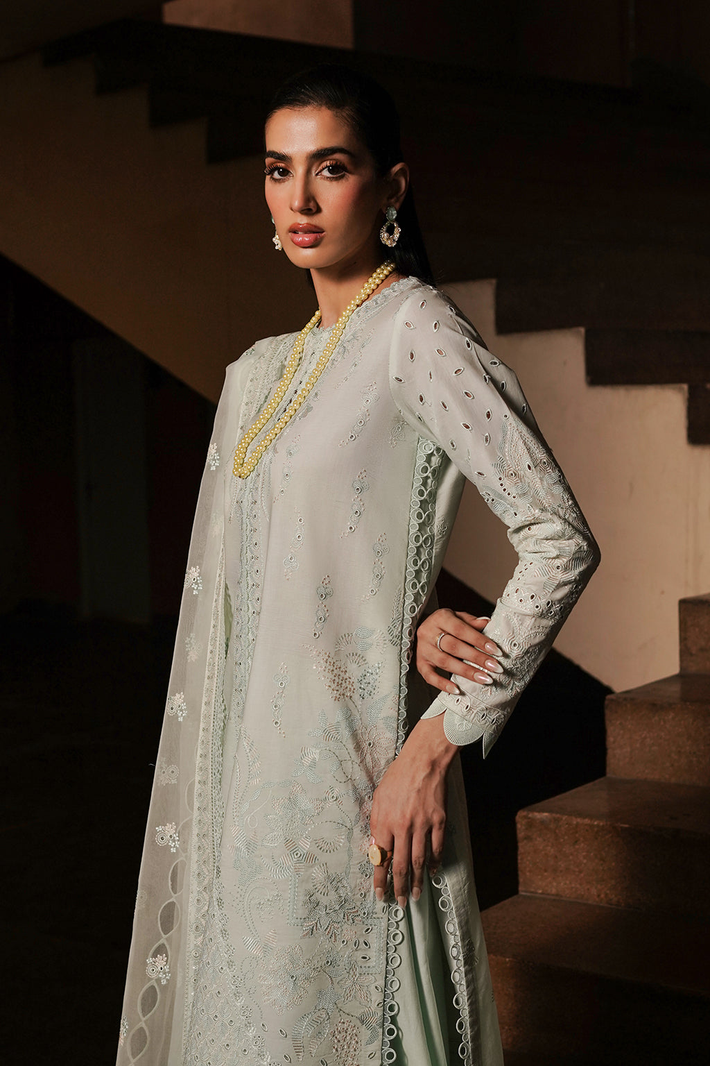 Afrozeh Chikankari Lawn Collection 2024 – Celadon