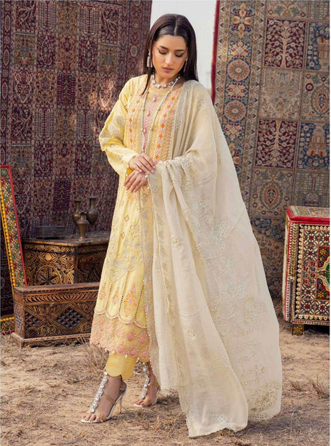 Adan Traditional Attire Unstitched Lawn 2025- Design 01