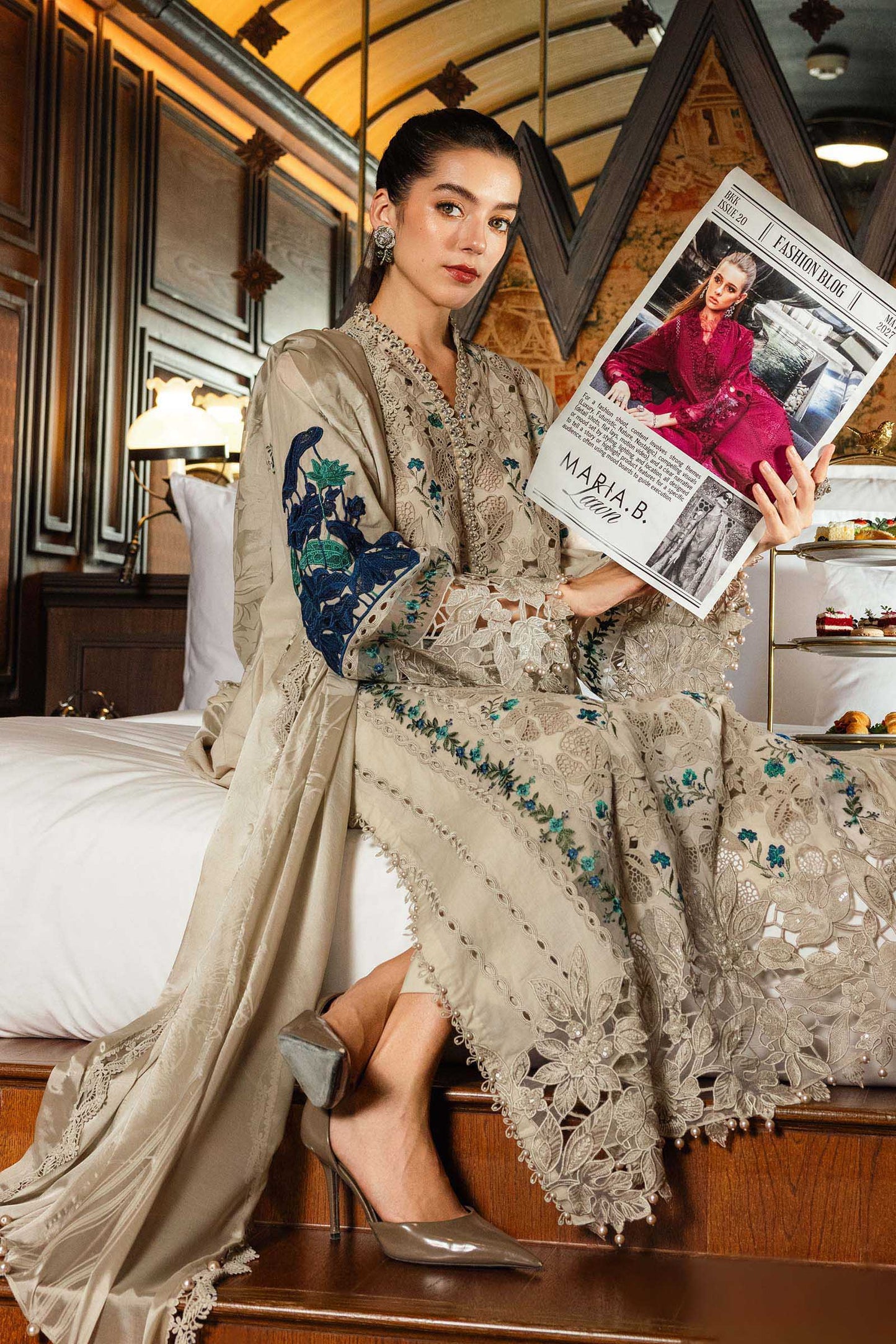 MARIA B LUXURY LAWN EID EDIT UNSTITCHED'26 - D8 (Sage Green)