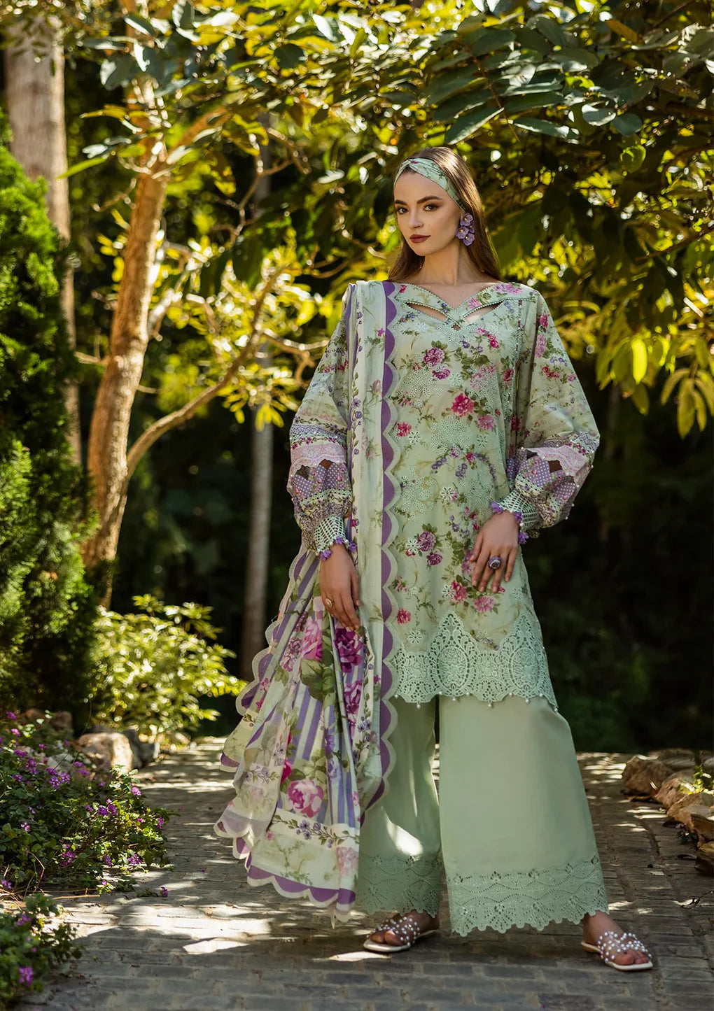 Elaf Print Chikankari Lookbook Collection 2025 | ELK-03A