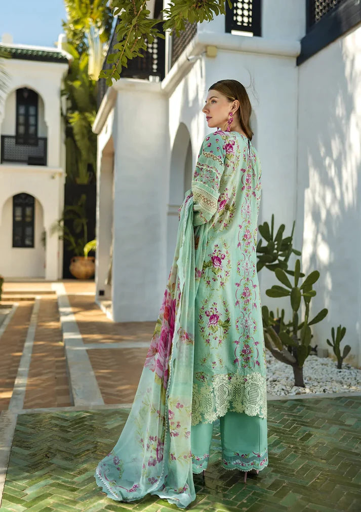 Elaf Signature Lookbook Collection 2025 = Embroidered Lawn - ETS-03A TURQUOISE