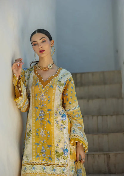 Elaf Signature Lookbook Collection 2025 = Embroidered Lawn - ETS-03B SUNGLOW