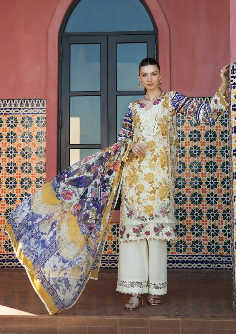 Elaf Signature Lookbook Collection 2025 = Embroidered Lawn - ETS-05A ESTELLE