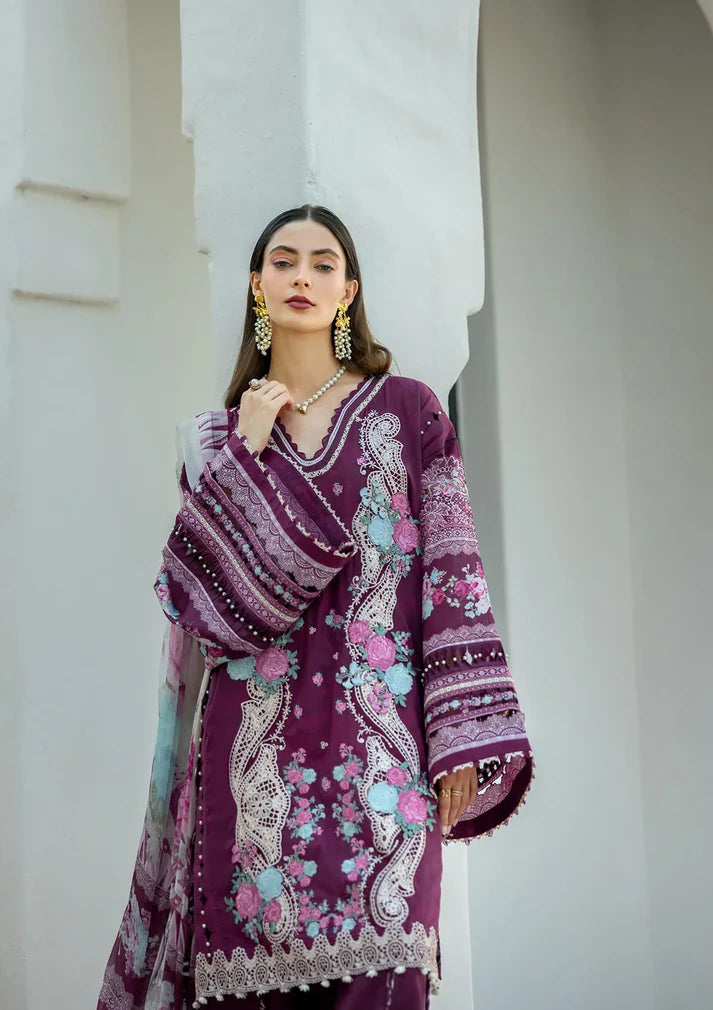 Elaf Signature Lookbook Collection 2025 = Embroidered Lawn - ETS-06B AZOTIC