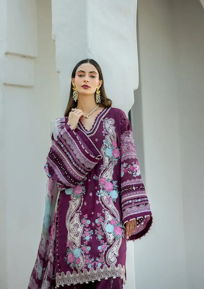 Elaf Signature Lookbook Collection 2025 = Embroidered Lawn - ETS-06B AZOTIC