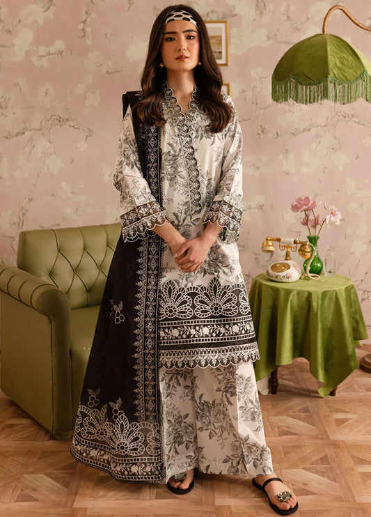 Leila by Mahnur Embroidered Summer Lawn Suits Unstitched 3 Piece - Eclipse