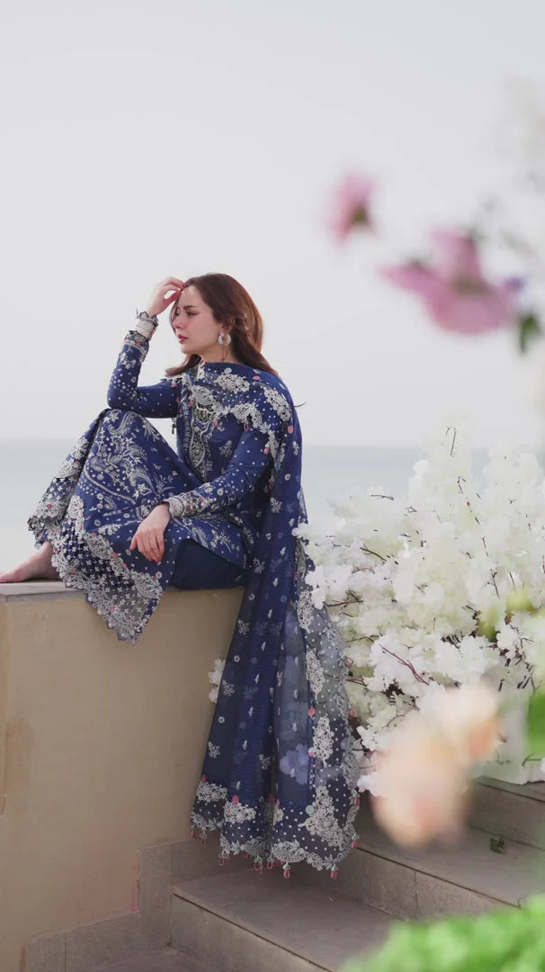 Sahil Luxury Lawn by Qalamkar 3 PCs Unstitched 2025 - FK-05 AURORA