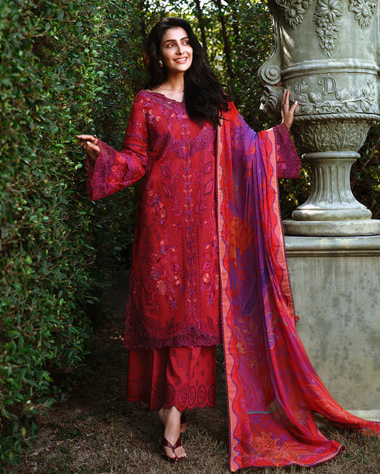 A MOI LUXURY LAWN BY MUSHQ UNSTITCHED'26 | Falling Petals