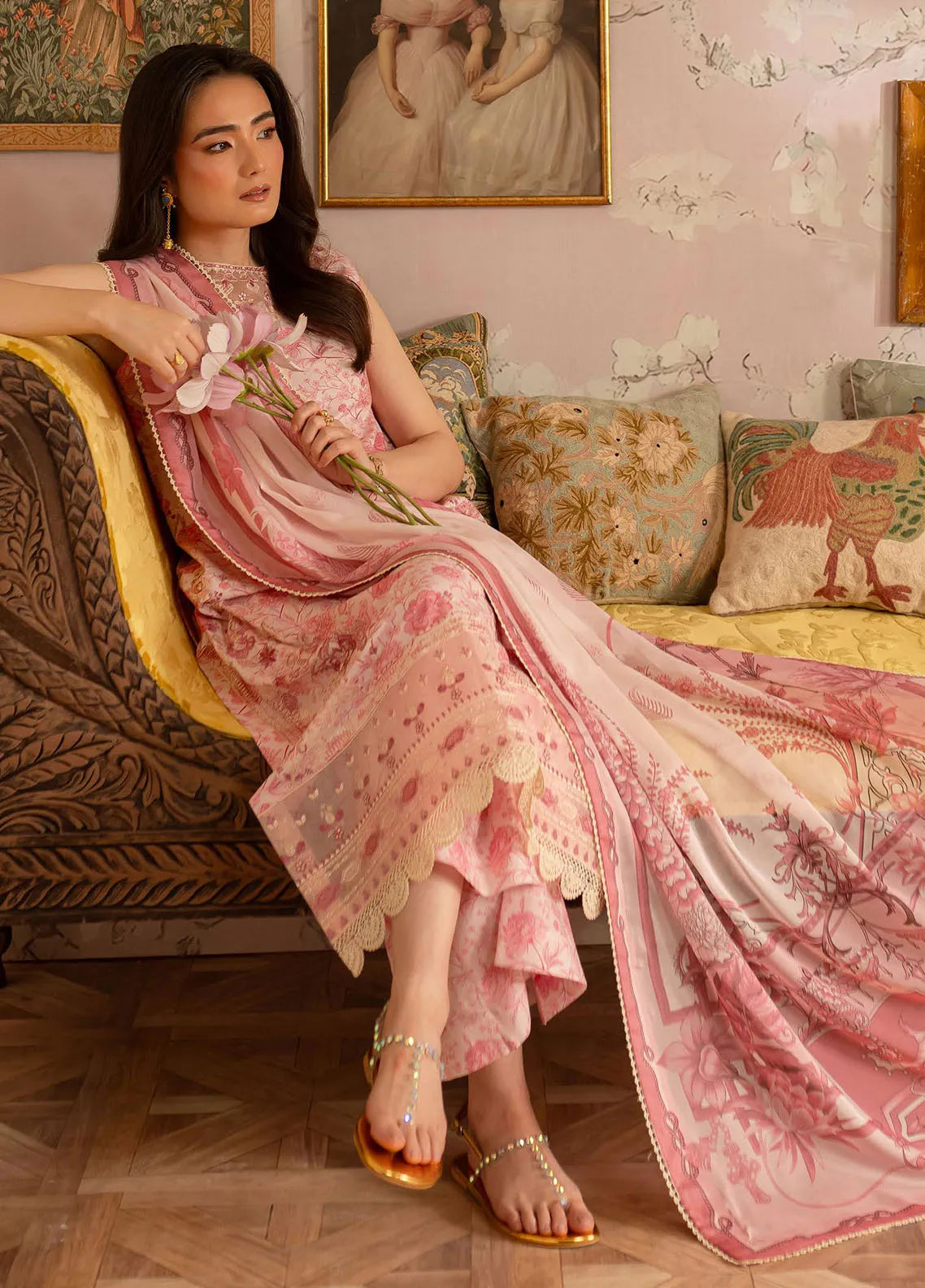 Leila by Mahnur Embroidered Summer Lawn Suits Unstitched 3 Piece - Fuschia