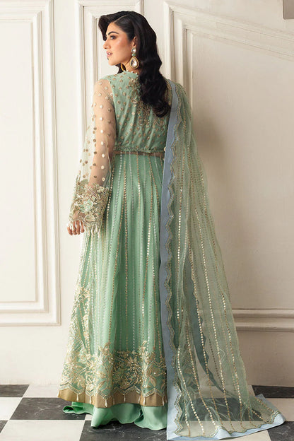 Hemline Aura Debut Wedding Unstitched by Mushq | Pistachio