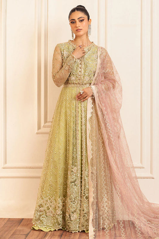 Hemline Aura Debut Wedding Unstitched by Mushq | Amaranth