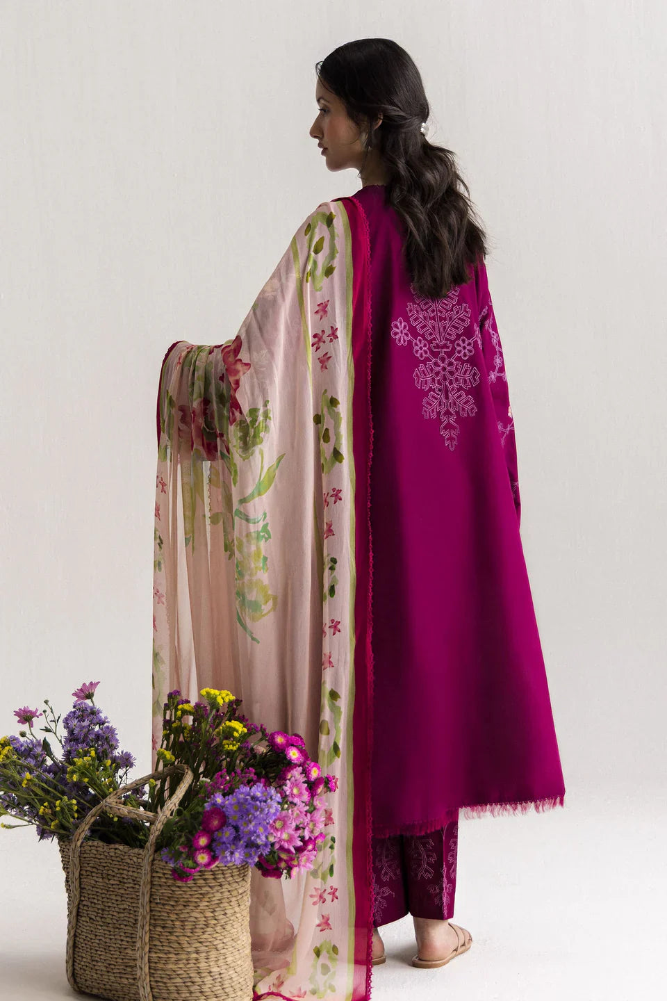 COCO BY ZARA SHAHJAHAN LAWN VOL 2 '26 - UNSTITCHED SIA-1A (OLIVE GREEN)