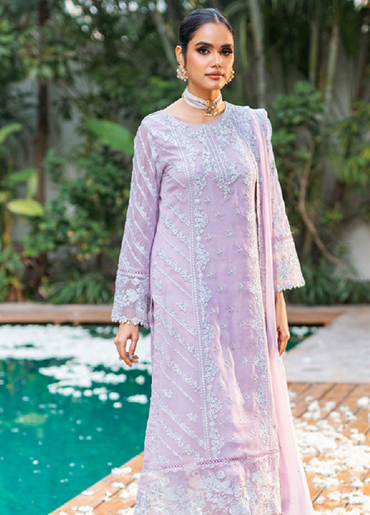 Luxe By Azure Embroidered 3 PIece Collection 2023 AS-117 Mastic Swan