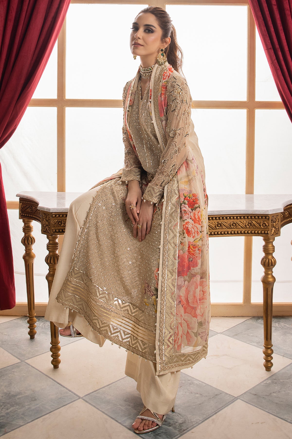 CHARIZMA DASTAN E JASHAN V1 Collection 2024 – Premium Luxury Handwork Chiffon DJW4-05