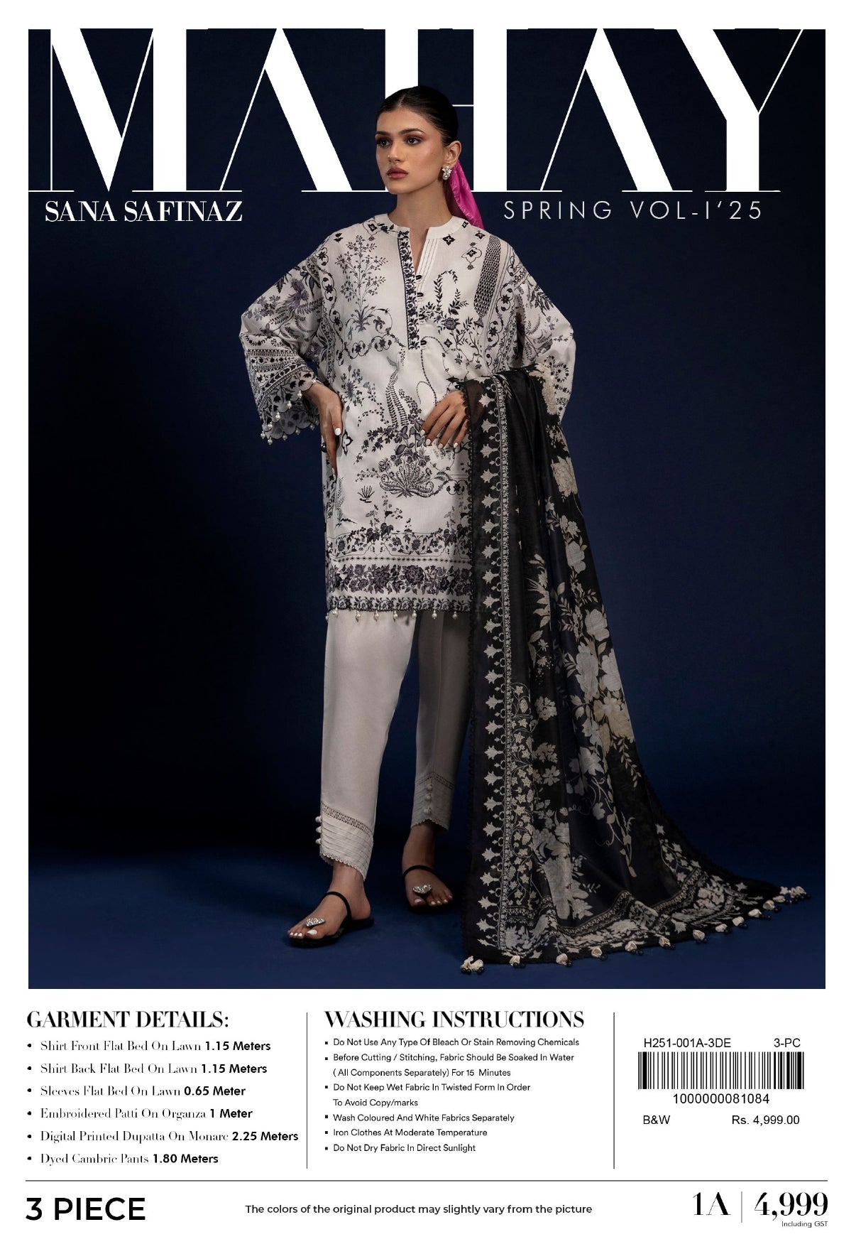 Sana Safinaz Mahay Spring Vol 1 2025 3 Pcs 1A