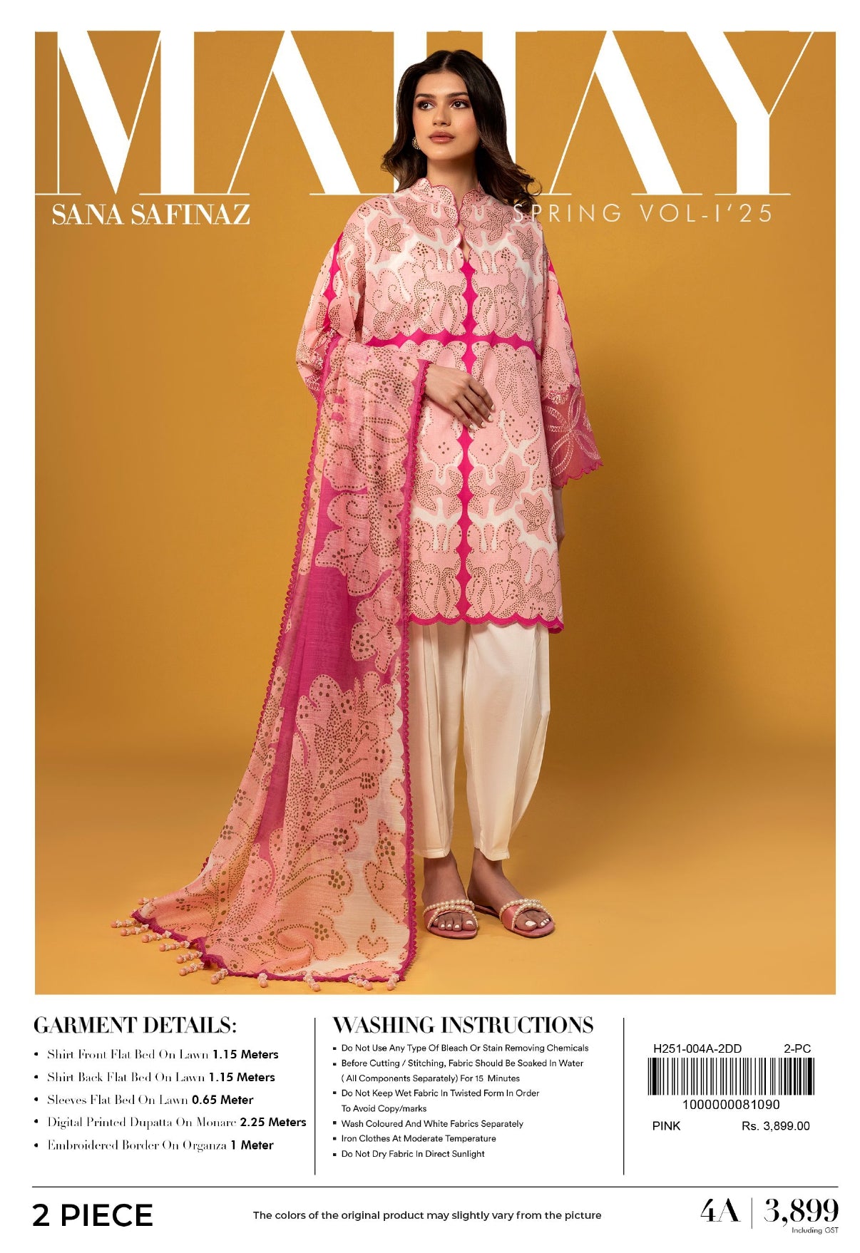 Sana Safinaz Mahay Spring Vol 1 2025 2 Pcs 4A