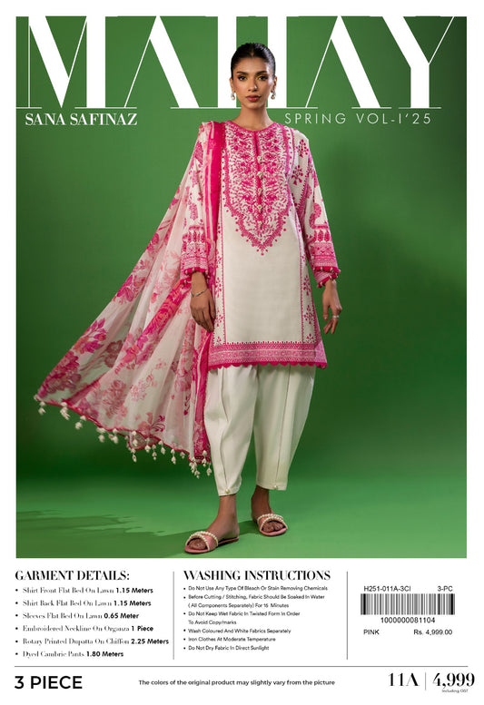 Sana Safinaz Mahay Spring Vol 1 2025 3 Pcs 11A