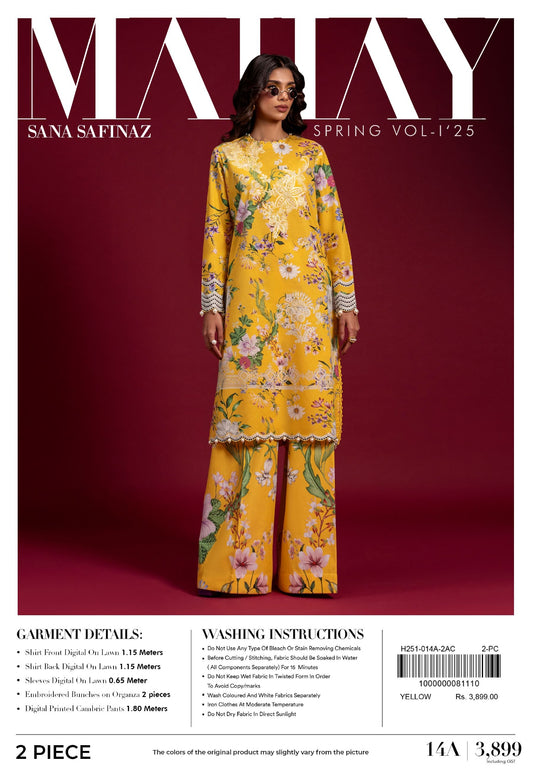 Sana Safinaz Mahay Spring Vol 1 2025 2 Pcs 14A