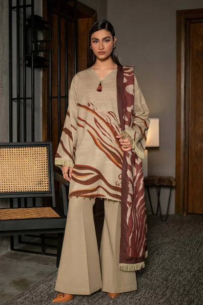 Mirage by M.Basics Unstitched Printed Linen Winter Suit | 510-A