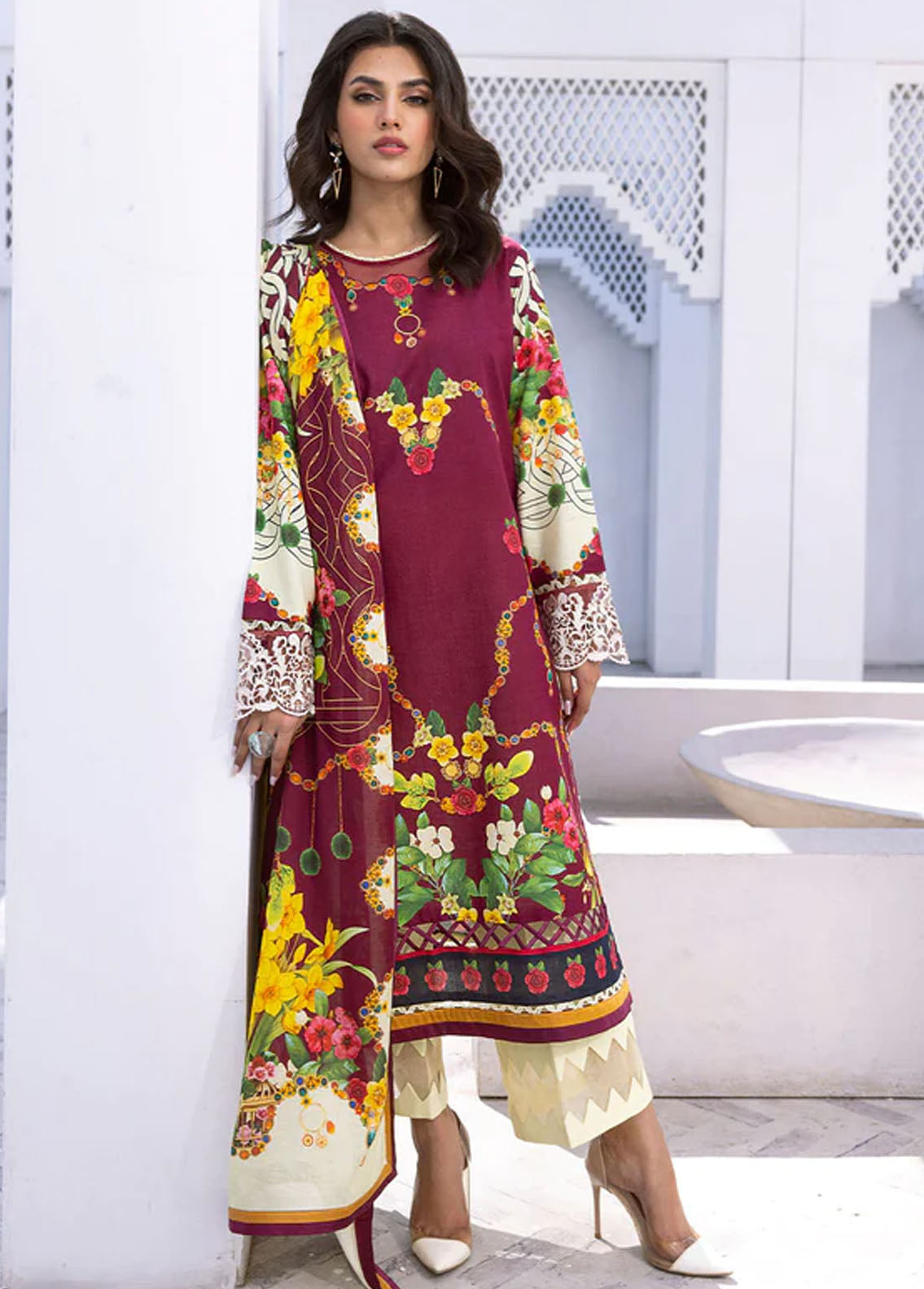 Roheenaz by Mushq Spring Summer Lawn Driftwood Delight