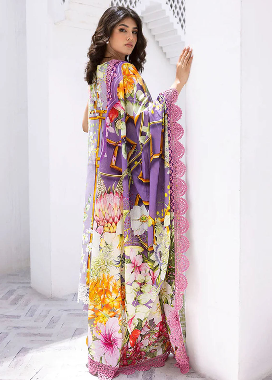 Roheenaz by Mushq Spring Summer Lawn Orchid Oasis