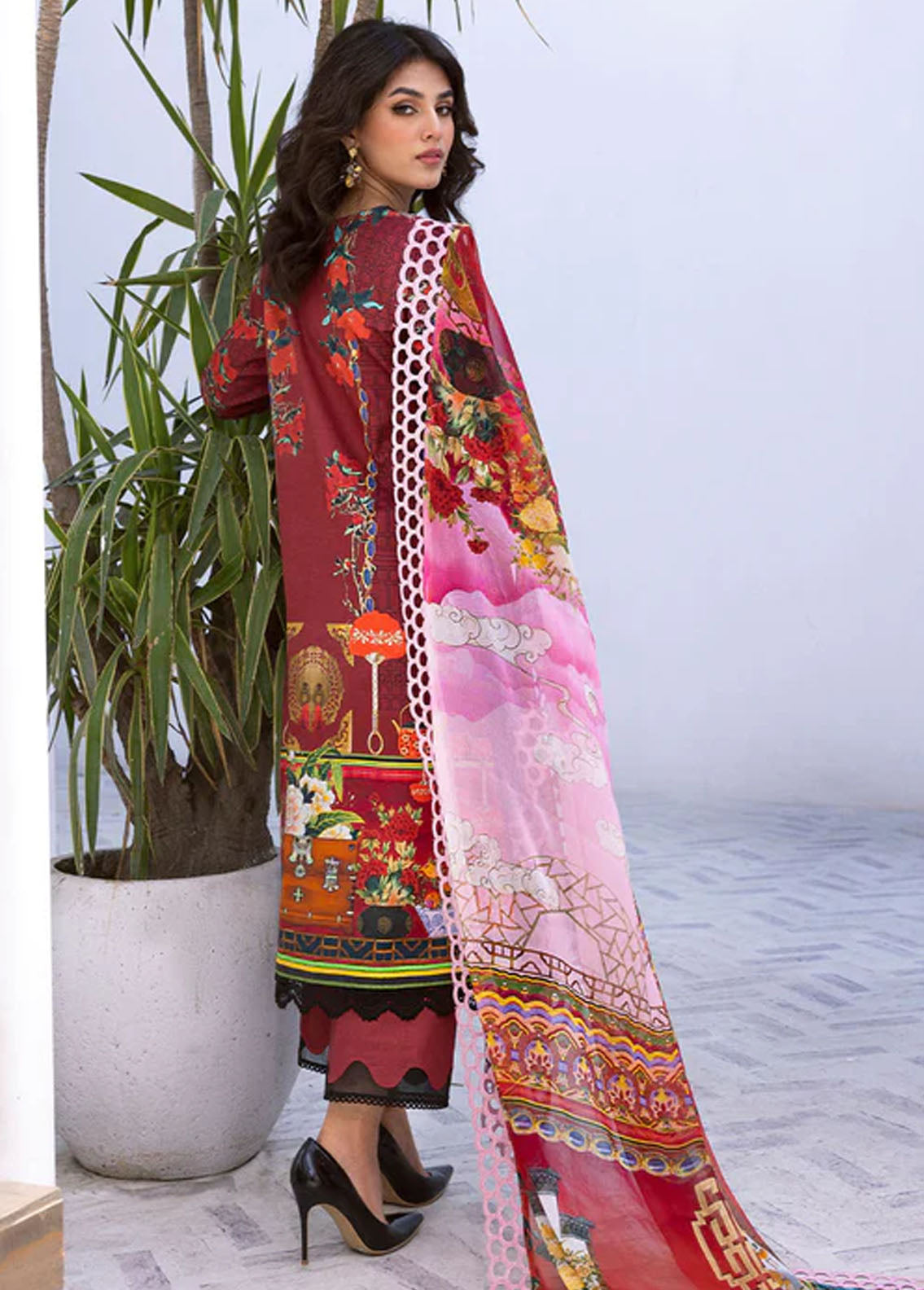 Roheenaz by Mushq Spring Summer Lawn Papaya Bliss