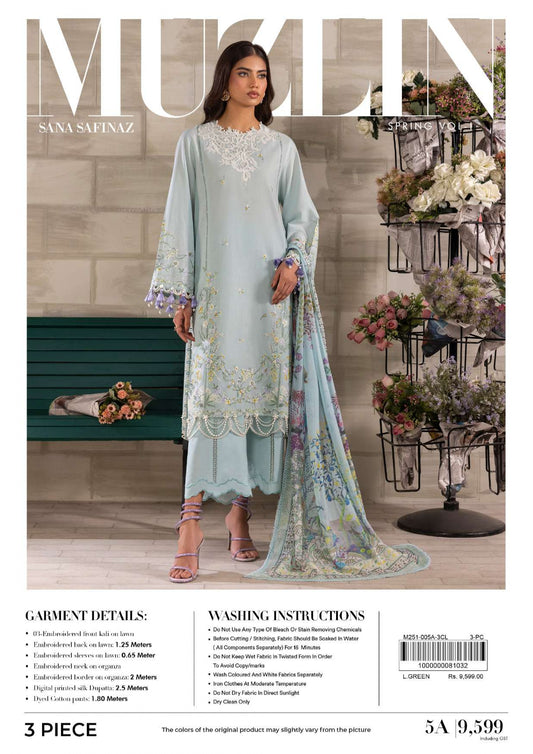 Sana Safinaz Muzlin Spring Vol 1 2024 3 Pcs 5A