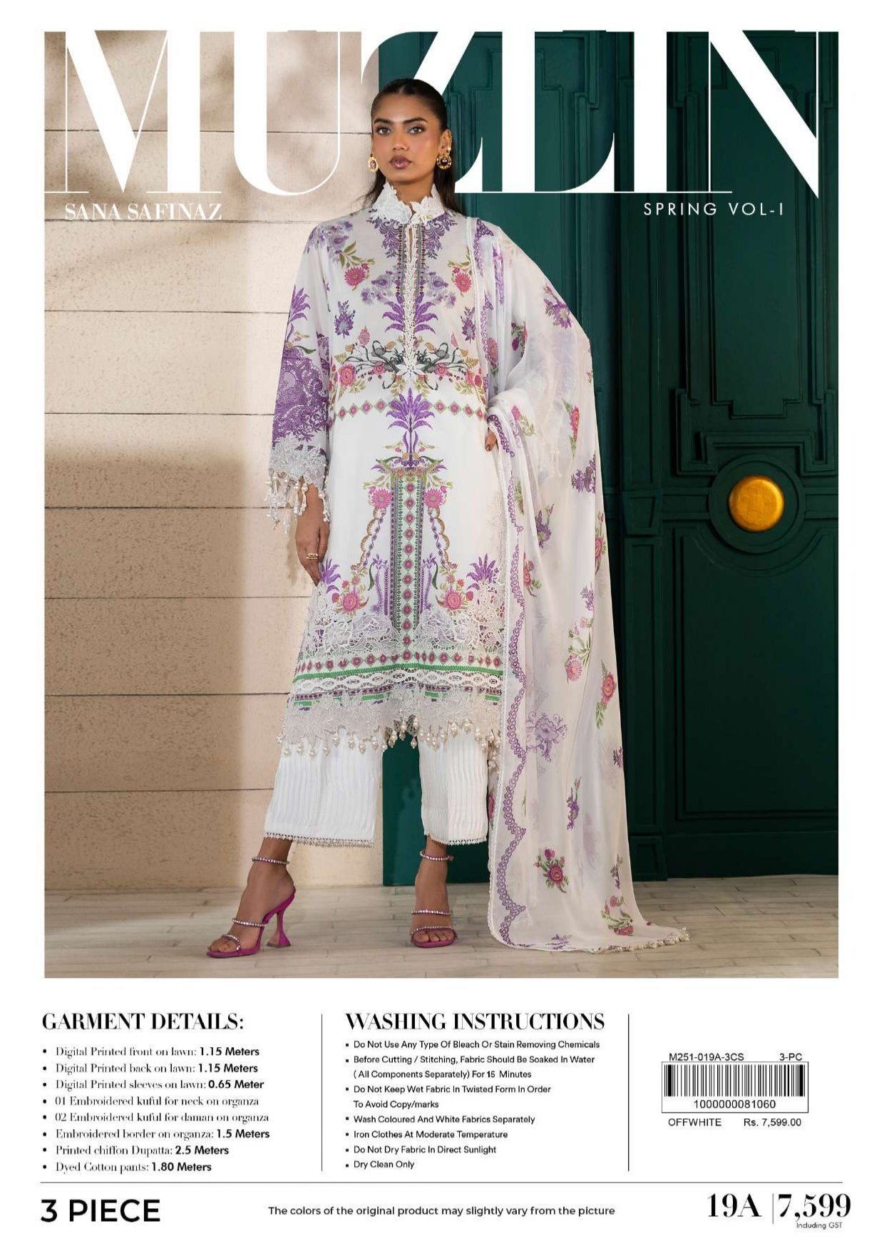 Sana Safinaz Muzlin Spring Vol 1 2024 3 Pcs 19A